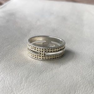 Anna Beck Gold Double Bar Ring, Size 7